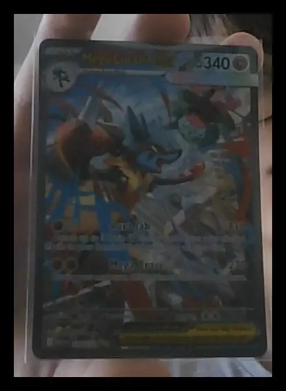 Mega Lucario ex card, TCGAI Score 8.5