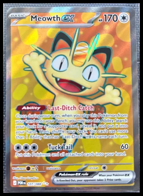 Meowth ex card, TCGAI Score 9.0