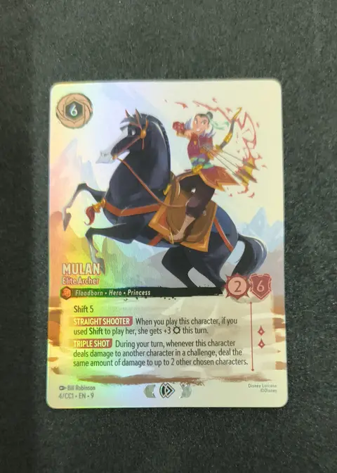 Mulan - Elite Archer card, TCGAI Score 9.5