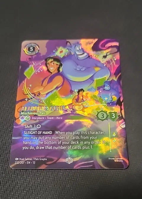 Aladdin & Genie - Mischievous Pals card, TCGAI Score 9.0