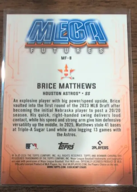 Back of Brice Matthews
