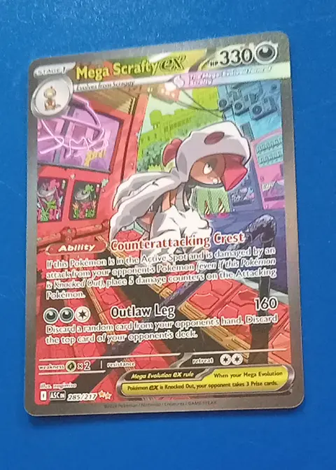 Mega Scrafty ex card, TCGAI Score 7.0