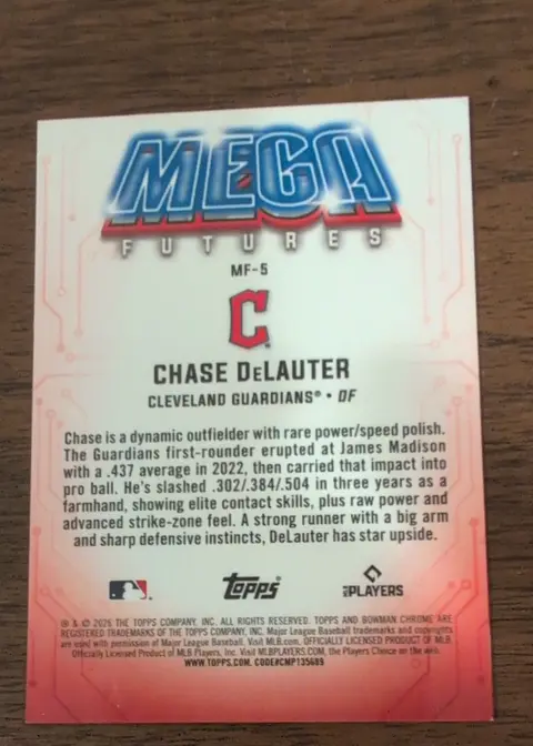 Back of CHASE DELAUTER