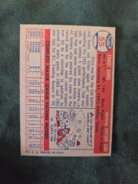 Back of Ernie Banks